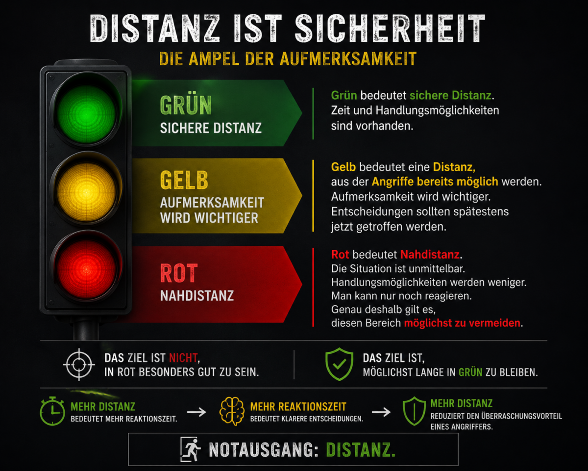 Ampel Notausgang Distanz